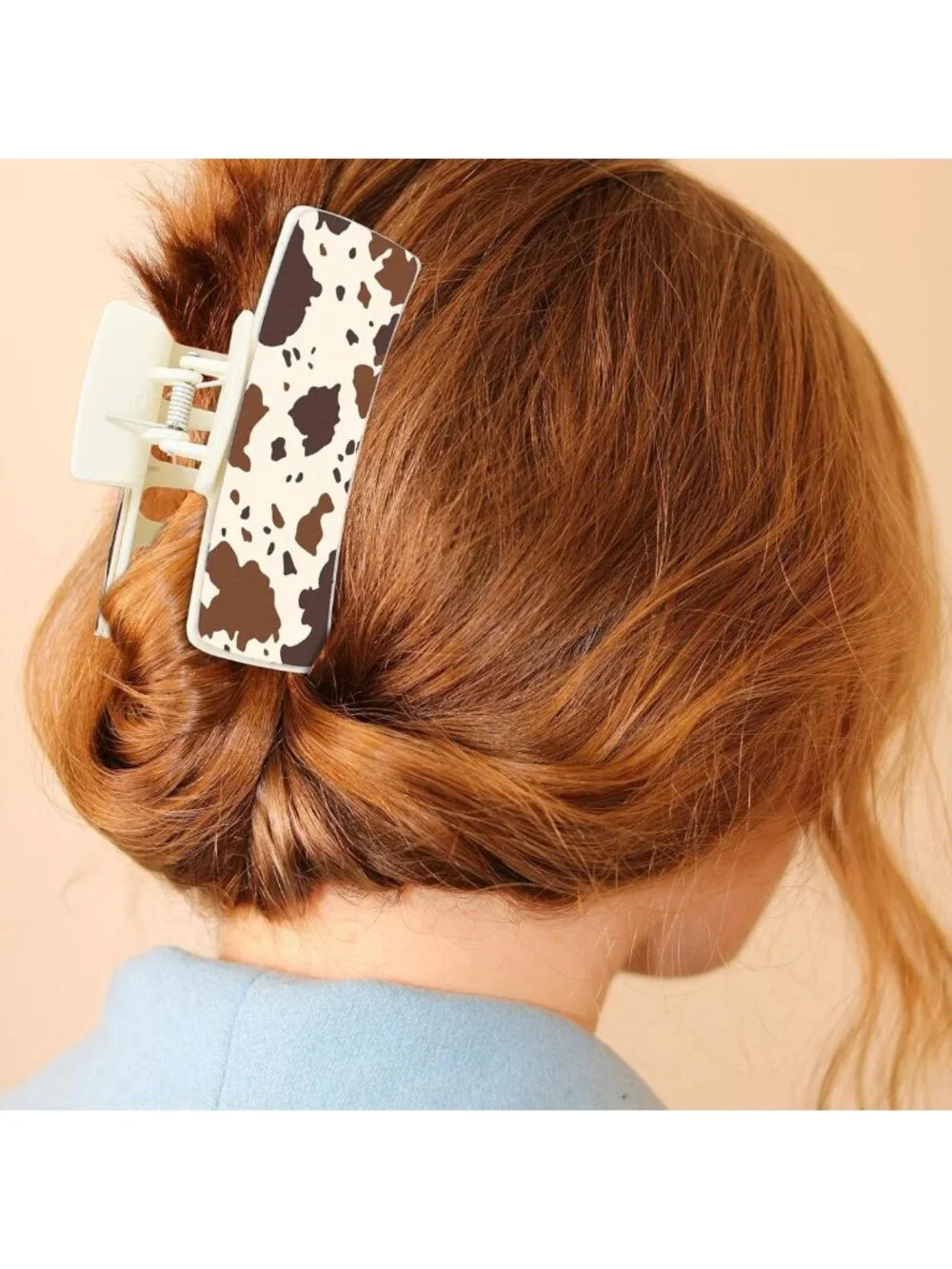 Large Western Floral Hair Claw Clips - Sunflower & Cow Print Hair Accessories